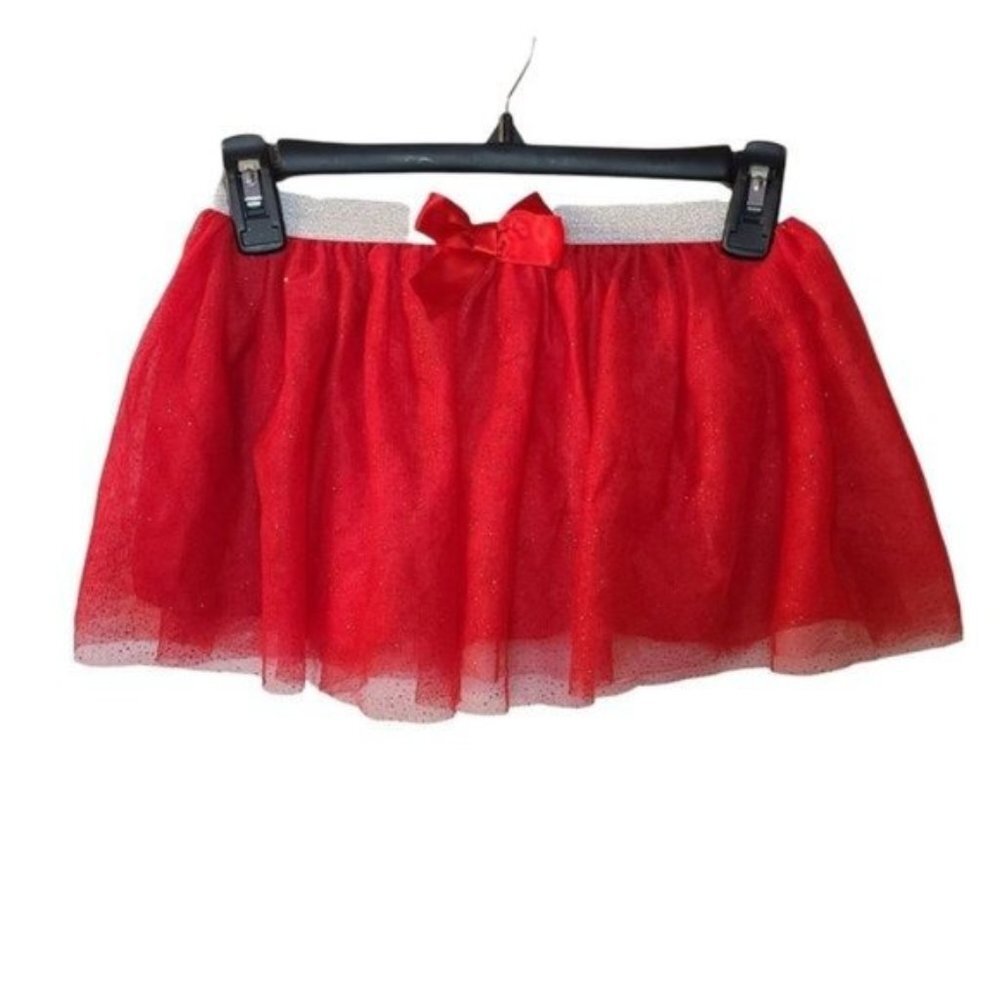 Little Lass Tulle Glitter Holiday Red Skirt Girls Size 6 Years